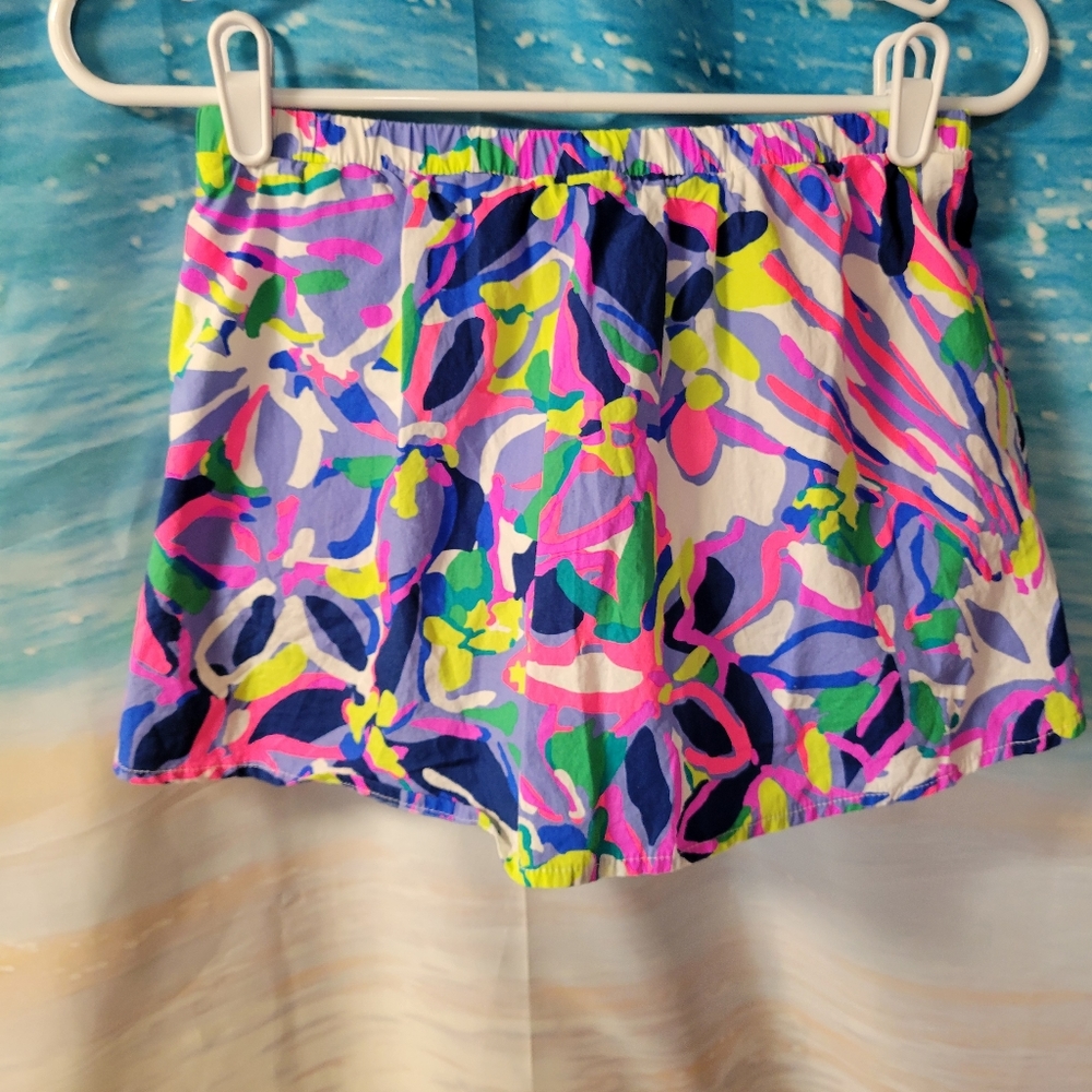 Lilly Pulitzer Pink and Blue Playful Pattern Shorts